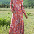 Women's Vintage Floral Art Print Casual Cotton Dress