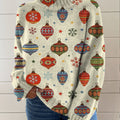 Christmas Balls Art Print Knit Turtleneck Pullover Sweater
