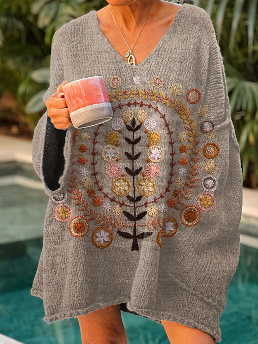 womens-vintage-flower-art-print-casual-pullover-sweater-5vox