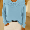 Women's Solid Color Round Neck Long Sleeve Casual Loose Knit Top