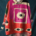 Women's Abstract Painting Art Casual Cotton And Linen Shirt