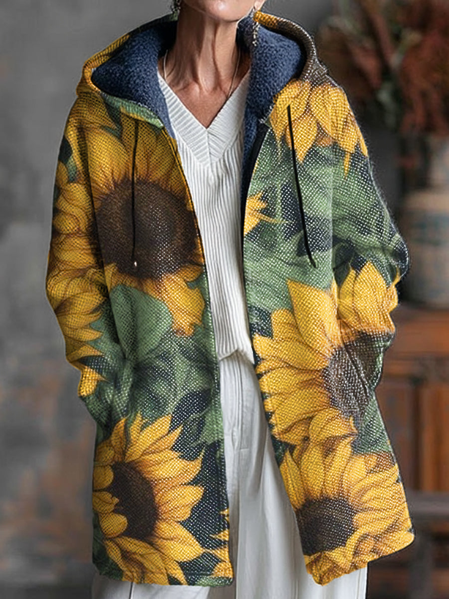 beautiful-big-sunflower-painting-art-print-unisex-plush-thick-long-sleeved-sweater-cardigan-coat