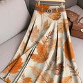 Women's Vintage Leaves Pattern Art Print Casual Cotton Skirt