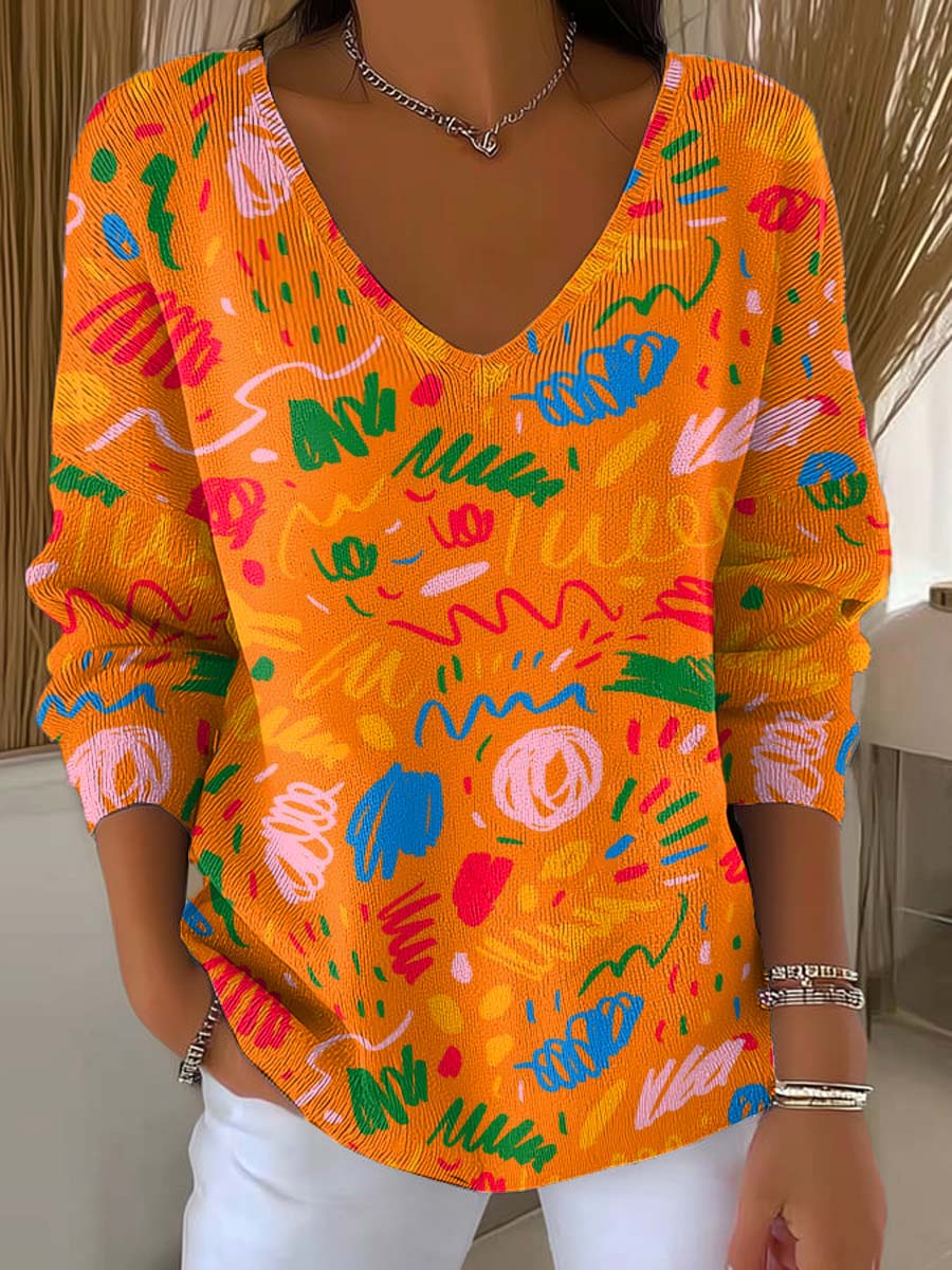 womens-cute-graffiti-print-casual-pullover-sweater