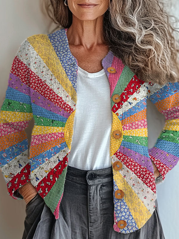 vintage-colorful-floral-art-print-buttoned-cardigan-sweater-dqbc