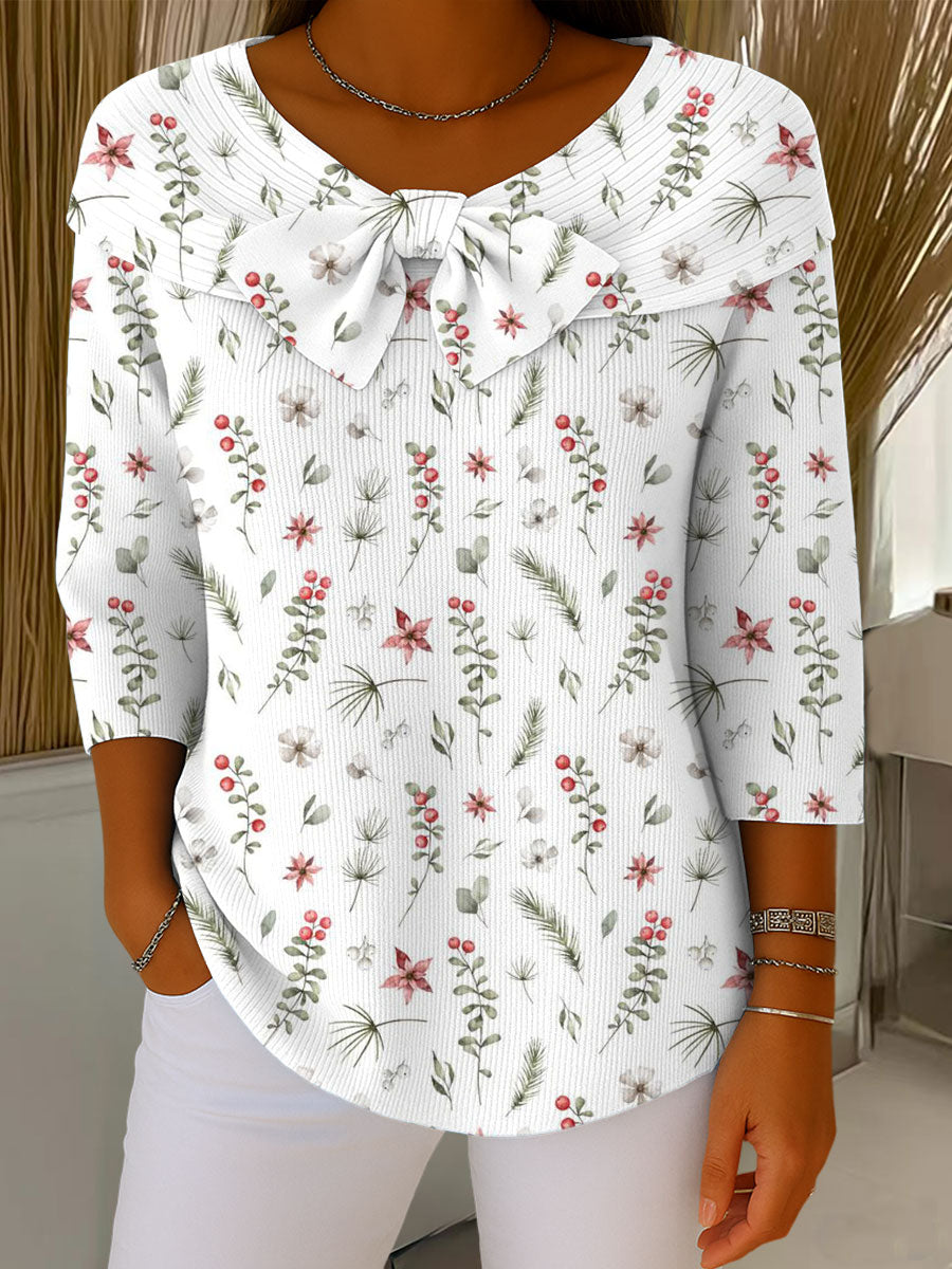 Vintage Christmas  Art Print Buttoned Cardigan Sweater