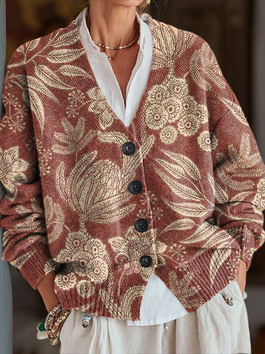 vintage-ethnic-floral-art-print-buttoned-v-neck-cardigan-sweater-ucsp