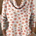 Small flower decorative pattern Swing Collar Sweater