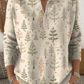 Women's Christmas Tree Pattern Art Print Buttoned Cardigan Sweater