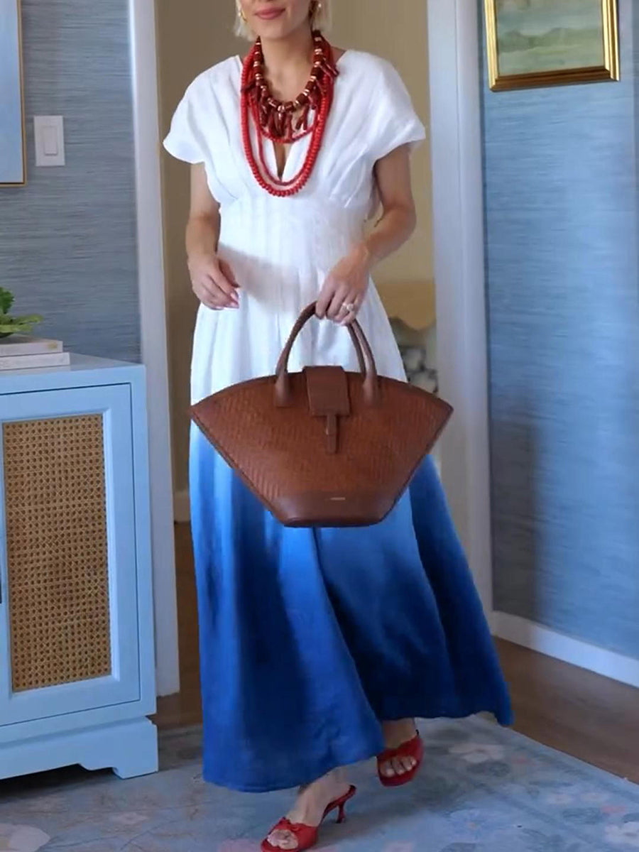 Ombre Dip-Dyed Toby Linen Dress