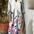 Vintage-Baumwollkleid mit Blumenmuster für Damen
