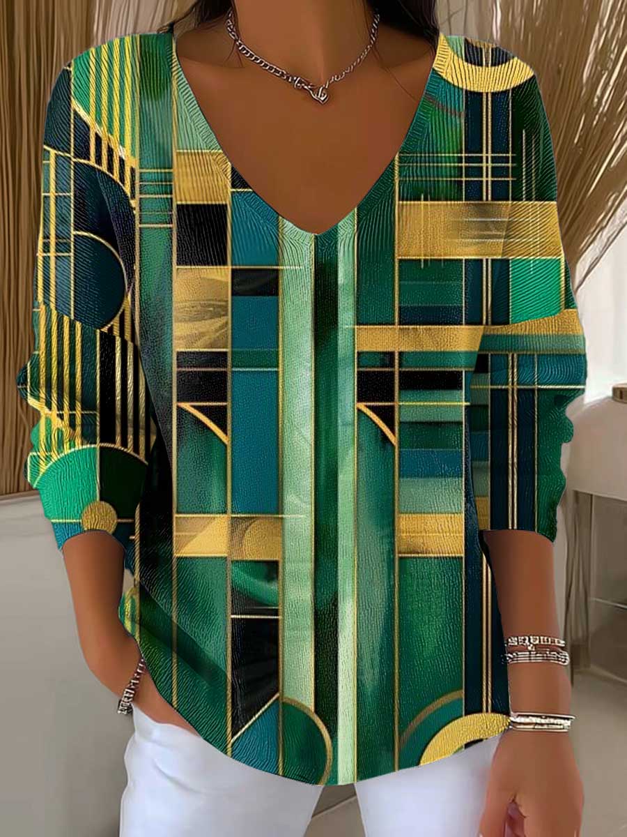 womens-geometric-pattern-art-print-casual-pullover-sweater-mcwj