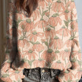Damen-Vintage-Pullover mit Blumenmuster, lässiger Stil
