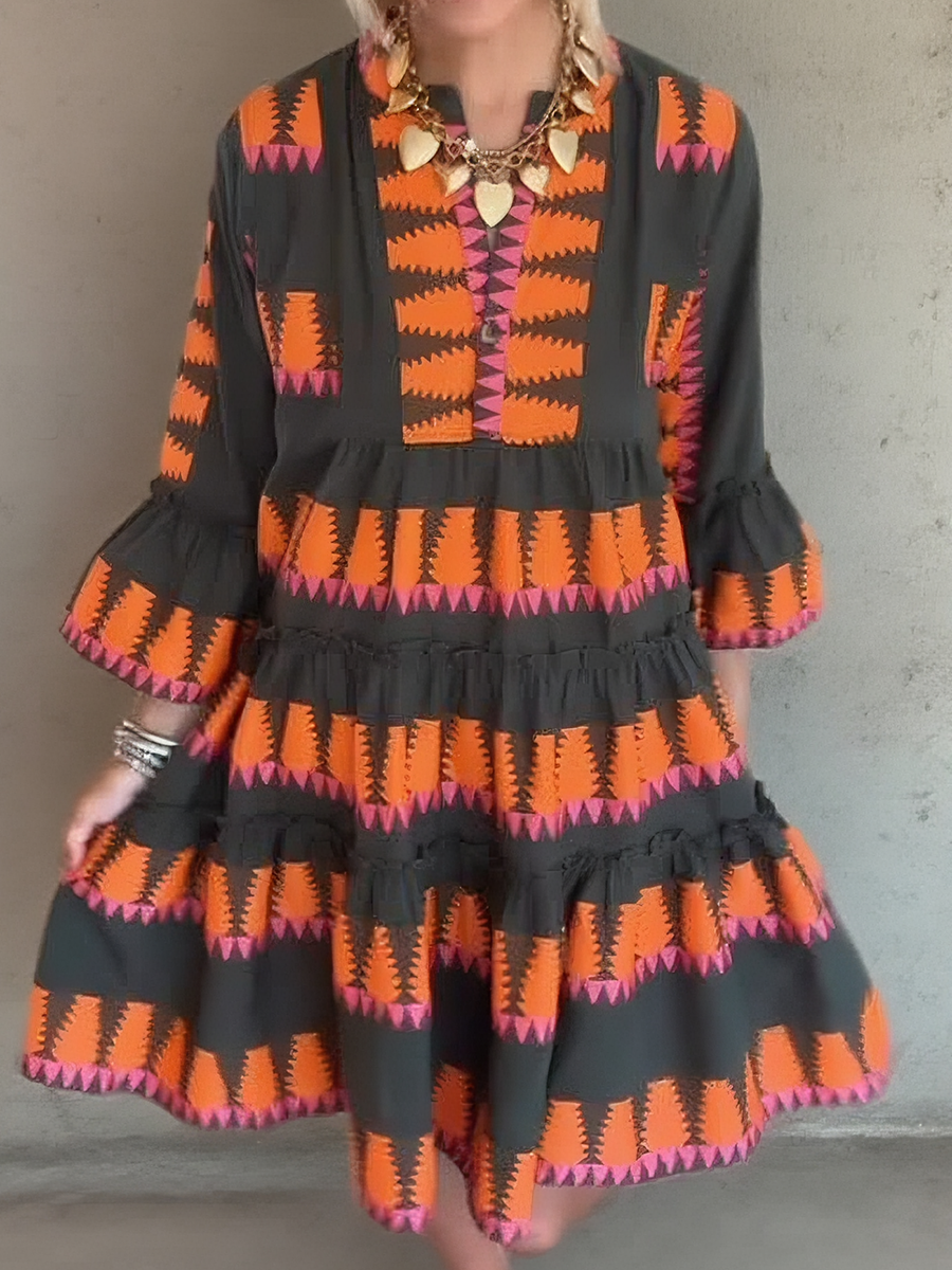 Uncle Frank Jacquard Tiered Dress