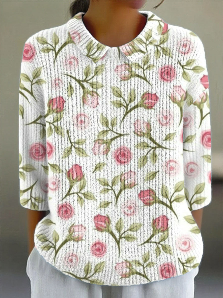 womens-vintage-flower-art-print-casual-pullover-sweater-5a6n