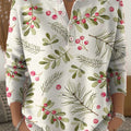 Women's Christmas Pattern Art Print Buttoned Cardigan Sweater