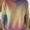 Women's Gradient Colors Art Print Turtleneck Sweater