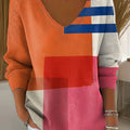 womens-pink-orange-blue-beige-minimalist-abstract-casual-print-pullover-sweater