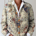 Women's Vintage Pattern Art Print Buttoned Cardigan Sweater