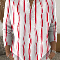 Festive vertical stripes decorative pattern Cardigan Collar Sweater