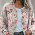 cardigan/pull boutonné à imprimé floral vintage pour femme - taille 8q4w 