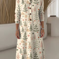 Women's Christmas Tree Pattern Art Print Casual Knitted Dress