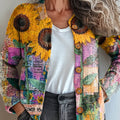womens-vintage-sunflowers-art-print-buttoned-cardigan-sweater