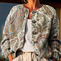 Vintage Paisley Floral Painting Art Print Buttoned Cardigan Sweater