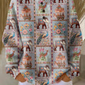 Women's Beautiful Ethnic Elephant Check Painting Art Print Casual Cotton Sweatshirt