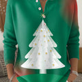 Abstract Beautiful Christmas Tree Painting Art Print Buttoned Cardigan Sweater