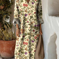 Robe en coton à imprimé floral vintage pour femme