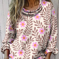 Women's Small Flowers Print Casual Long Sleeve Comfortable Cotton Shirt