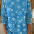 Women's Vintage Christmas Snowflake Pattern Art Print Casual Pullover Sweater