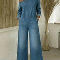 Women's Fashionable Off-the-shoulder Denim Jumpsuit