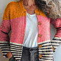 Women's Abstract Pattern Art Print Buttoned Cardigan Sweater