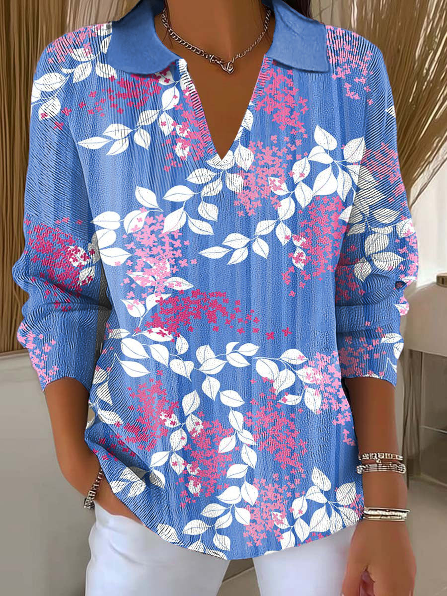 Women's Florals And Leaves Printed Casual Sweater