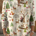 Women's Lovely Christmas Animals Pattern Art Print Buttoned Cardigan Sweater