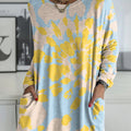 Women's Radiating Sun Print Casual Long Sleeve Comfortable Cotton Shirt