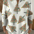 Women's Christmas Trees Pattern Art Print Buttoned Cardigan Sweater