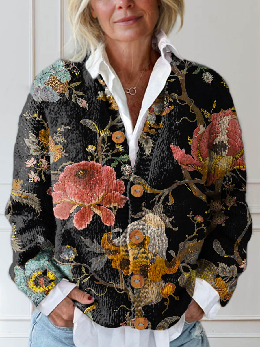 womens-vintage-floral-art-print-buttoned-cardigan-sweater-7wj3