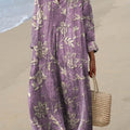 Robe en coton à imprimé floral vintage pour femme