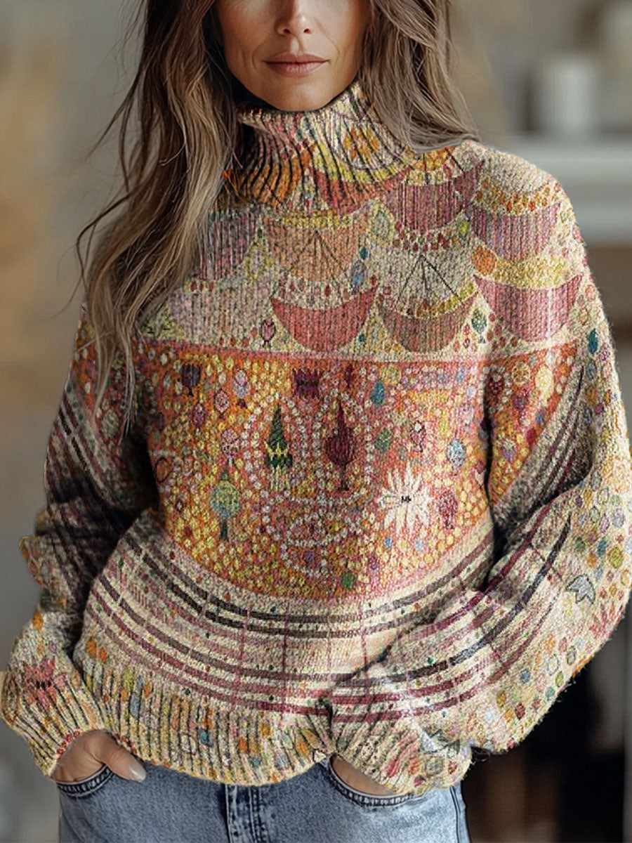 womens-retro-ethnic-art-geometric-patterns-print-knit-turtleneck-pullover-sweater