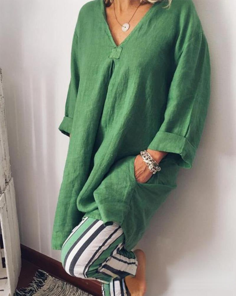 V-neck Top Striped Slim Fit Leggings