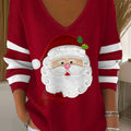 Women's casual Christmas knitted V-neck top