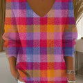 womens-vintage-abstract-plaid-art-print-casual-pullover-sweater-sm3h