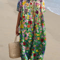 Oil Painting Summer Garden Art Printed Women's Flowy Dress