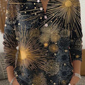 Women's Spark Art Print Buttoned Cardigan Sweater