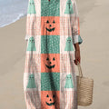 Women's Funny Halloween Pattern Art Print Cotton Dress