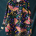 Women's   Butterfly Art Print Casual Cotton And Linen Shirt