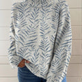 womens-leaves-art-print-knit-turtleneck-pullover-sweater